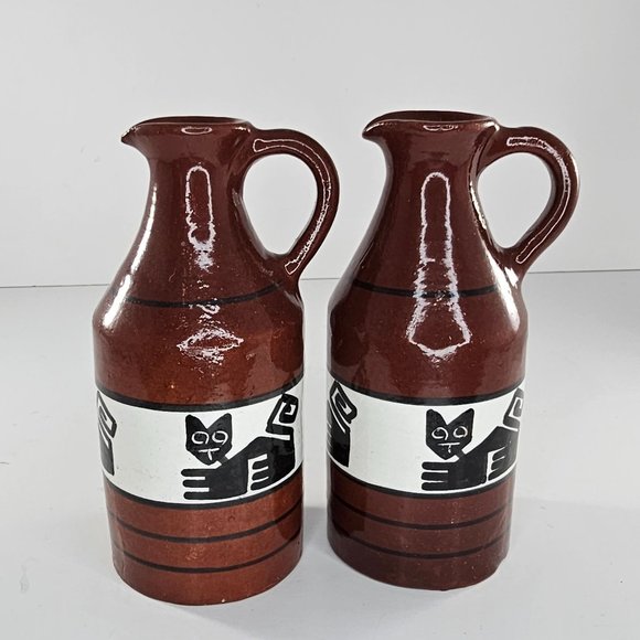 Los Reyes Lima Peru Art Pottery Cup Saucer Pitcher Llama Alpaca Ca Hand Painted - Picture 16 of 16